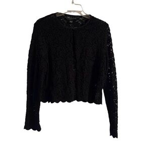 Connected Apparel Black Lace short top